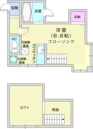 北３４条駅 徒歩7分 3階の物件間取画像